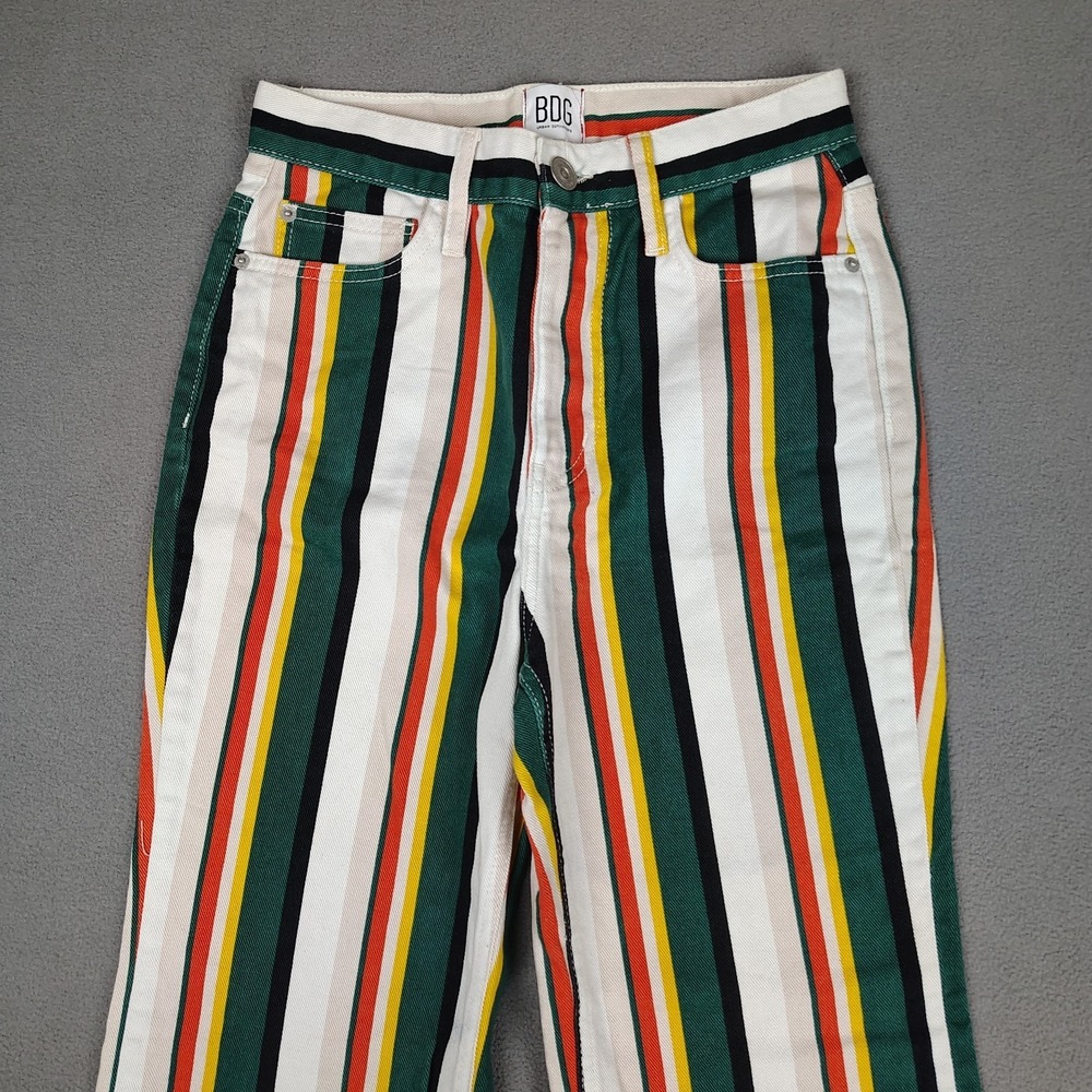 BDG Bell Bottom Jeans Women‎ 26 Colorful Striped Hippie Festival Flare Leg 26x29 - Picture 2 of 11